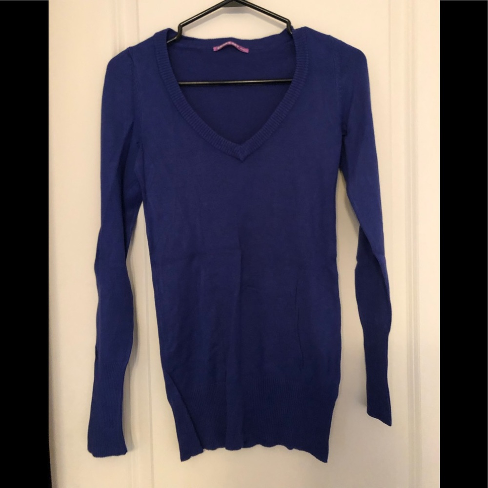 Blue v-neck sweater